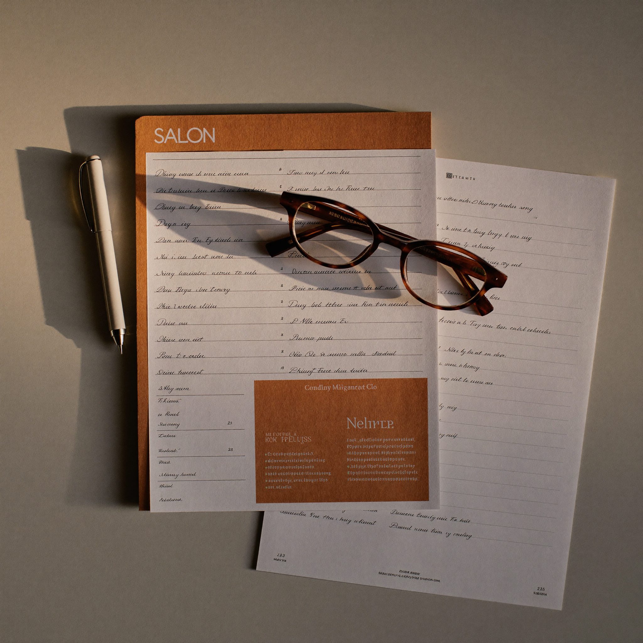 Notepad and coffee on a bright desk during a discovery meeting